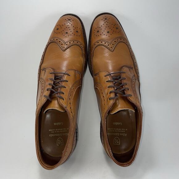 Allen Edmonds Leiden Men\'s Wingtip Brogue Oxford Shoes Size 9.5 D Brown Leather main image 11